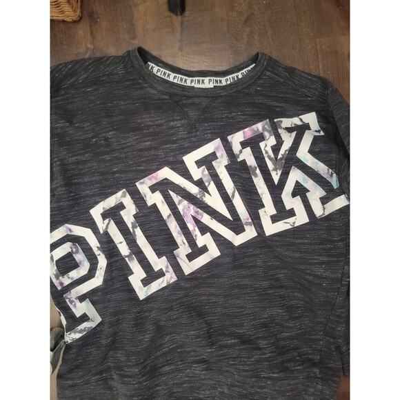 Victorias Secret Pink Sweater Womens Medium Multicolor Spellout Y2K 90's - Picture 6 of 8